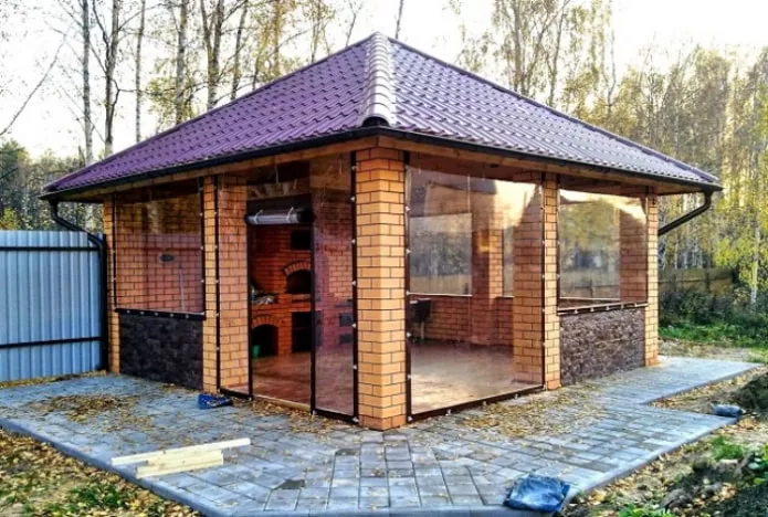 Беседка из кирпича Беседка из кирпича