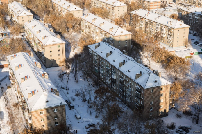 Микрорайон из панельных домов