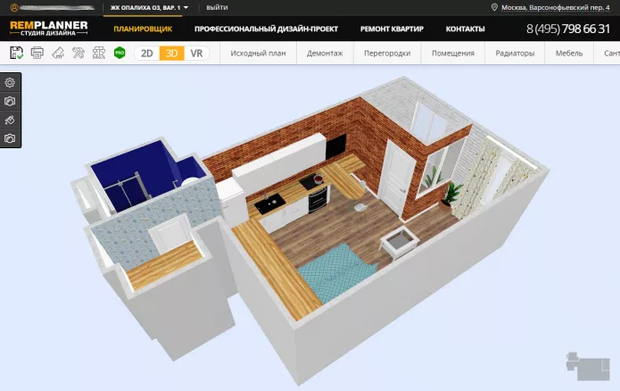 3d визуализация 3D-визуализация комнаты в Remplanner